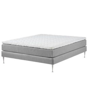 Lama First kontinentalseng 140x200cm - Grå - Fast - egetræsben